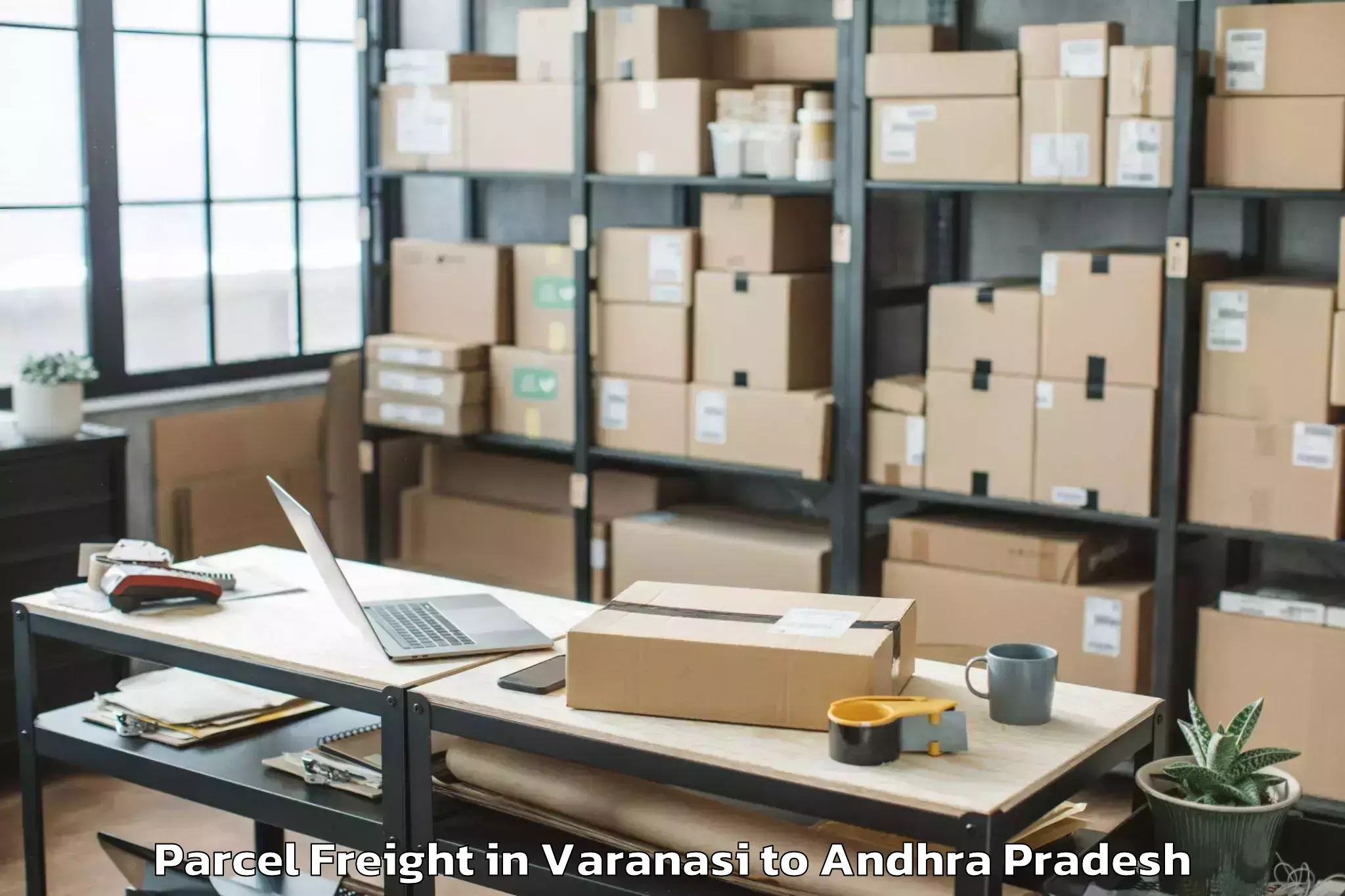 Top Varanasi to Munagapaka Parcel Freight Available